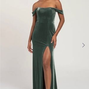 Jenny Yoo Issa dress in dark eucalyptus color - only worn once